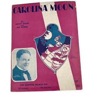 Vintage Sheet Music Carolina Moon 1928 Voice Piano Ukulele Belle Art Cover
